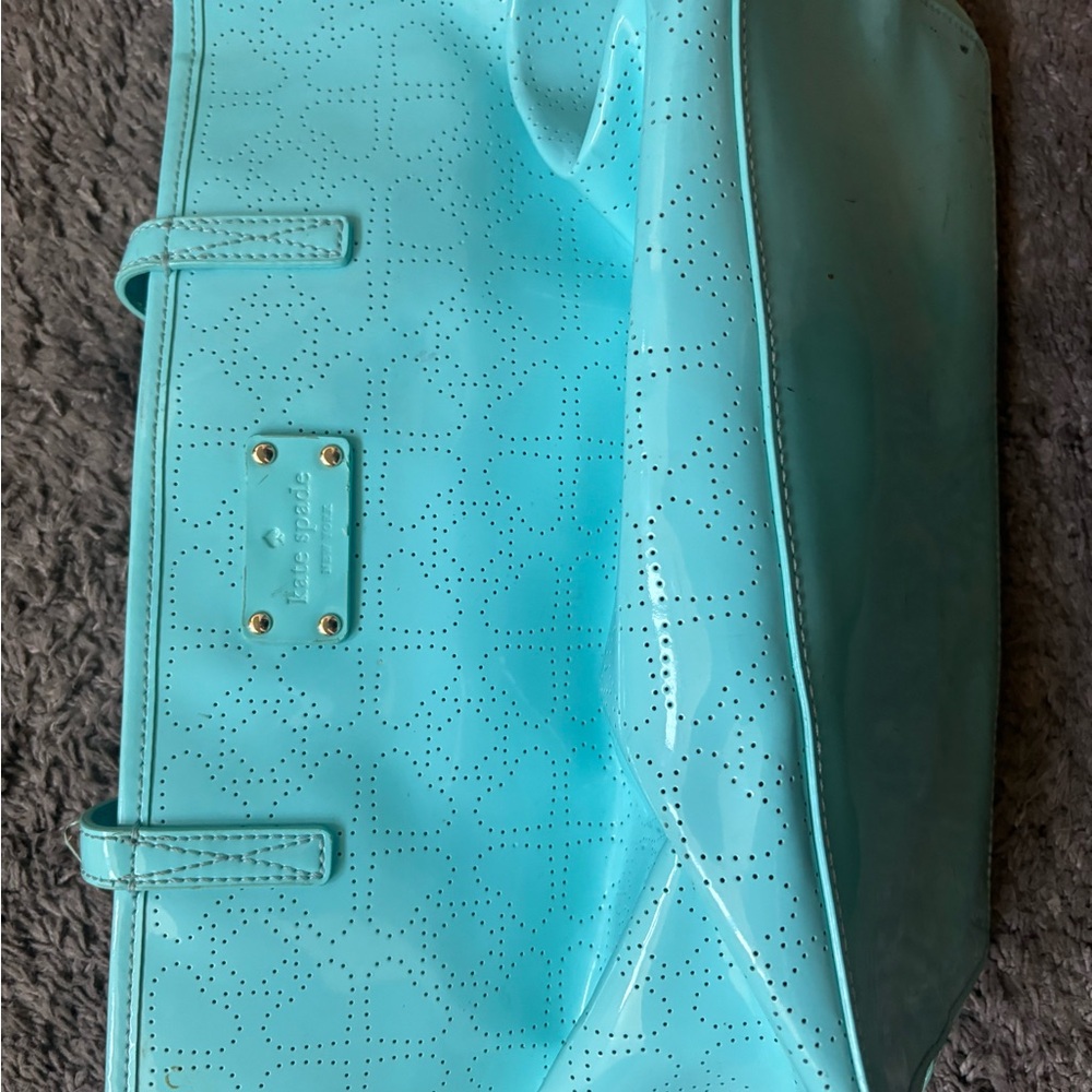 Kate Spade Aqua Perforated Tote